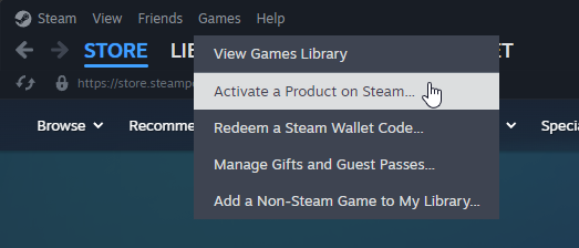Steg 2 – Aktivera produkt på Steam
